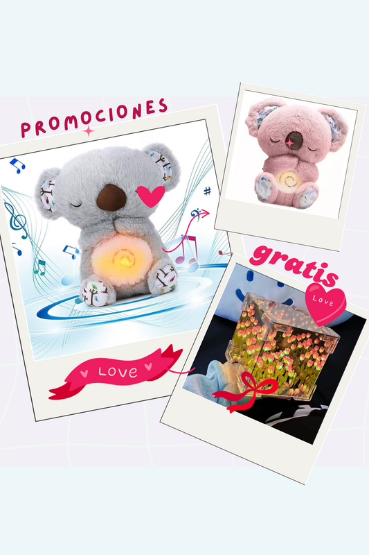 PELUCHE KOALA QUE RESPIRA DE REGALO LAMPARA DE TULIPANES